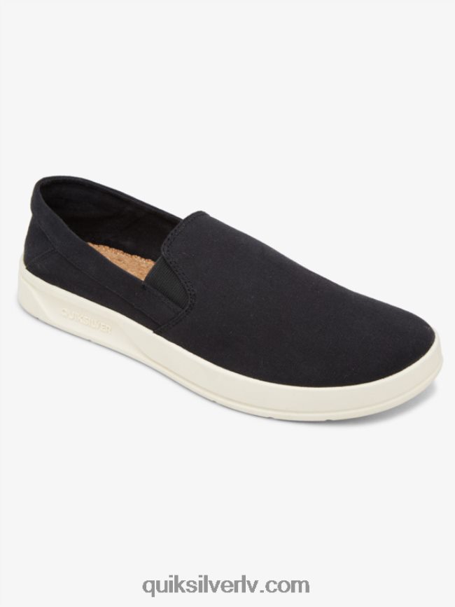 vīriešiem Quiksilver ostas piestātnes slip-on kurpes melns balts 88064R1290