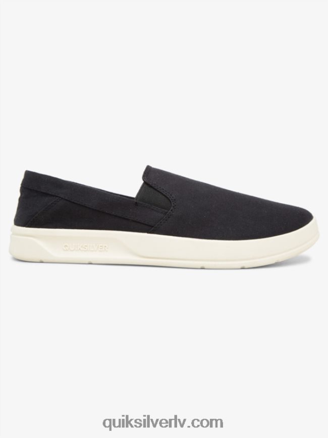 vīriešiem Quiksilver ostas piestātnes slip-on kurpes melns balts 88064R1290
