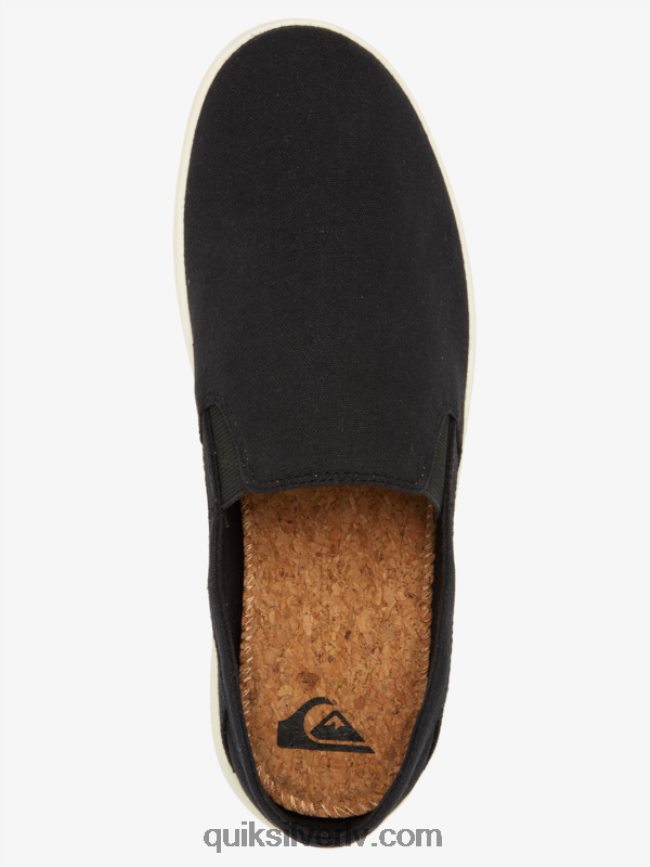 vīriešiem Quiksilver ostas piestātnes slip-on kurpes melns balts 88064R1290