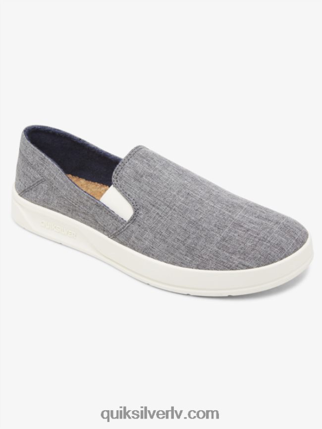 vīriešiem Quiksilver ostas piestātnes slip-on kurpes pelēks/balts 88064R1291