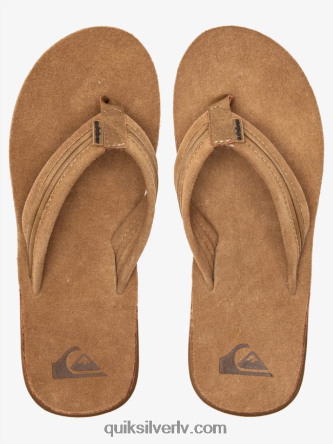 vīriešiem Quiksilver carver ādas sandales iedegums - ciets 88064R1774