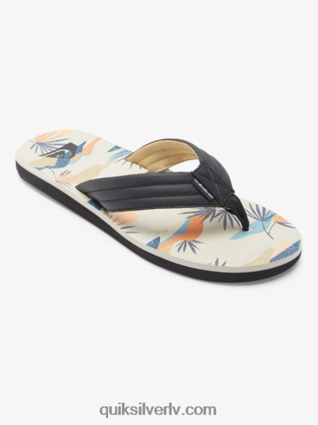 vīriešiem Quiksilver carver print sandales melns/balts/zils 88064R612