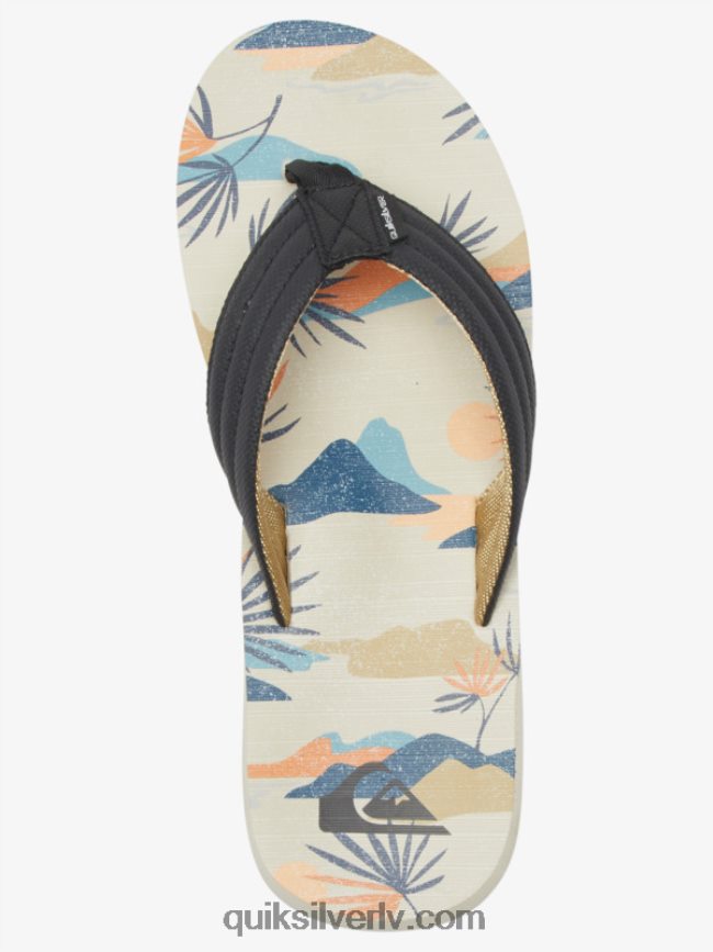 vīriešiem Quiksilver carver print sandales melns/balts/zils 88064R612