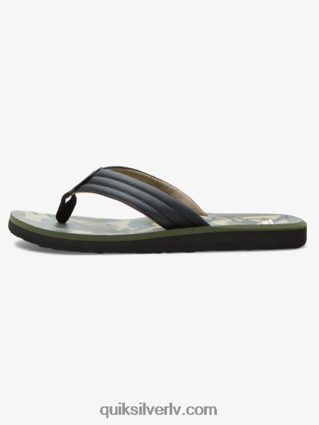 vīriešiem Quiksilver carver print sandales melns/zaļš/pelēks 88064R614
