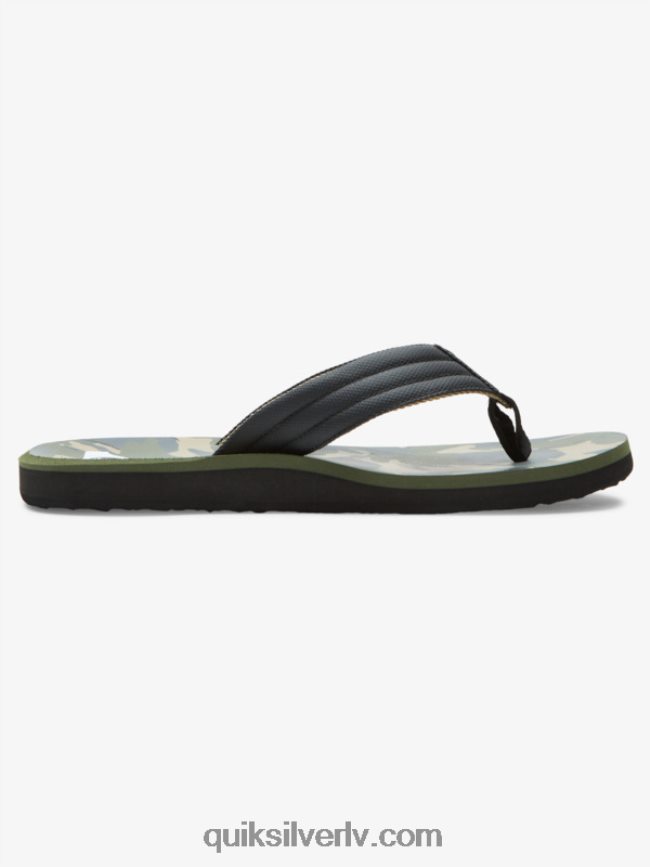 vīriešiem Quiksilver carver print sandales melns/zaļš/pelēks 88064R614