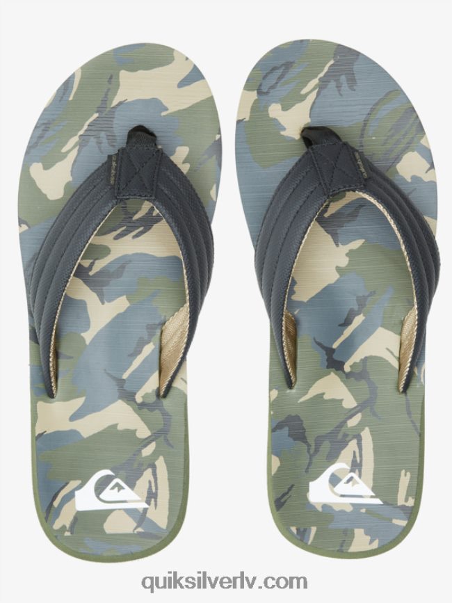 vīriešiem Quiksilver carver print sandales melns/zaļš/pelēks 88064R614