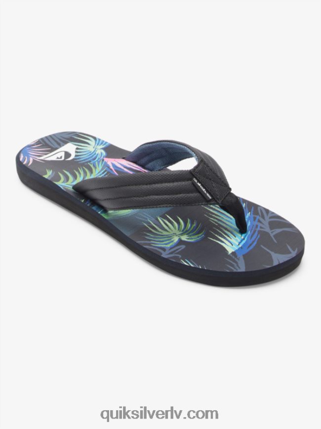 vīriešiem Quiksilver carver print sandales melns/zils 88064R611