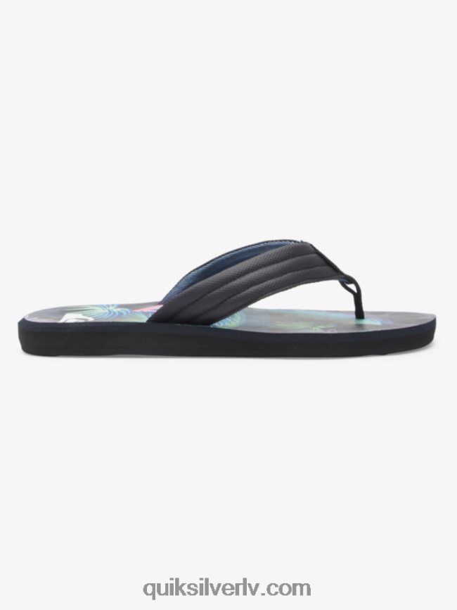 vīriešiem Quiksilver carver print sandales melns/zils 88064R611