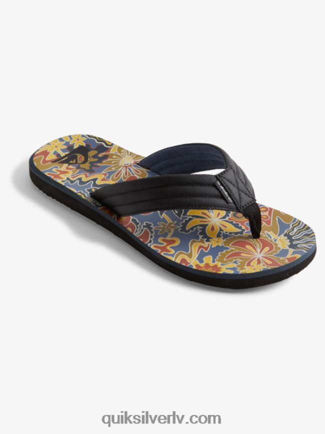 vīriešiem Quiksilver carver print sandales melns/zils/pelēks 88064R615