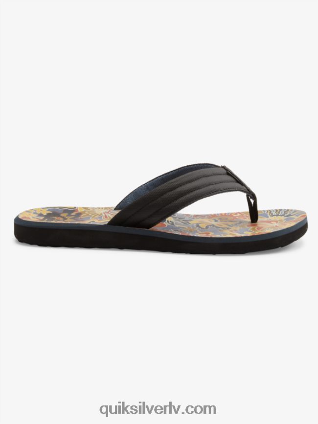 vīriešiem Quiksilver carver print sandales melns/zils/pelēks 88064R615