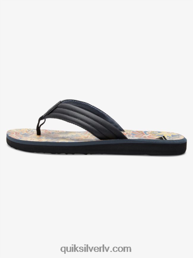 vīriešiem Quiksilver carver print sandales melns/zils/pelēks 88064R615