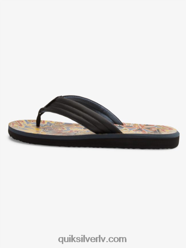 vīriešiem Quiksilver carver print sandales melns/zils/pelēks 88064R615