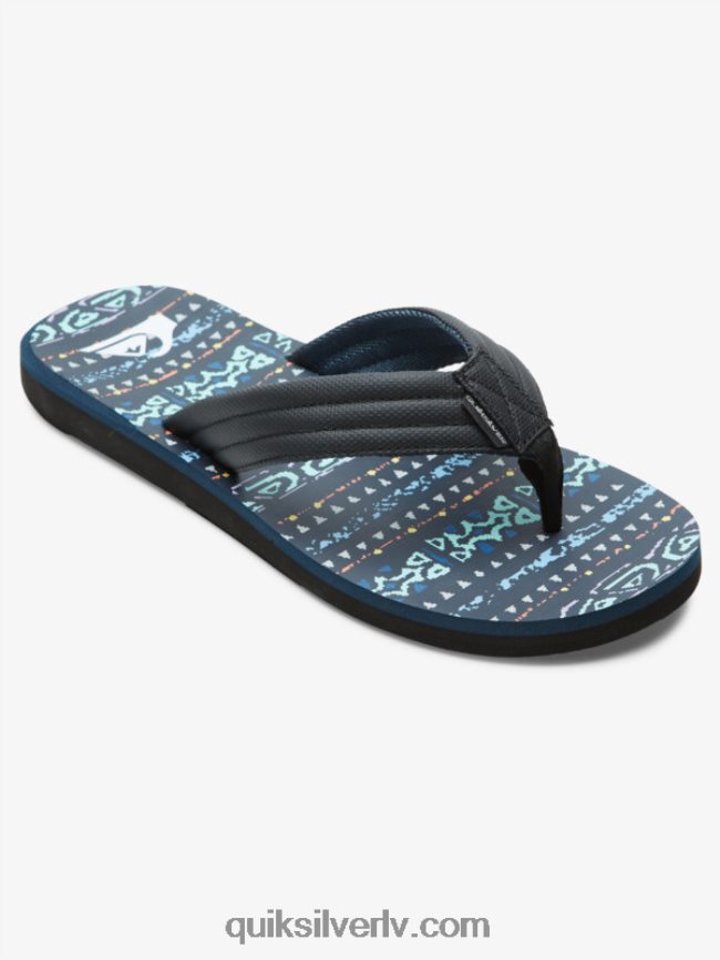 vīriešiem Quiksilver carver print sandales zils/melns 88064R616