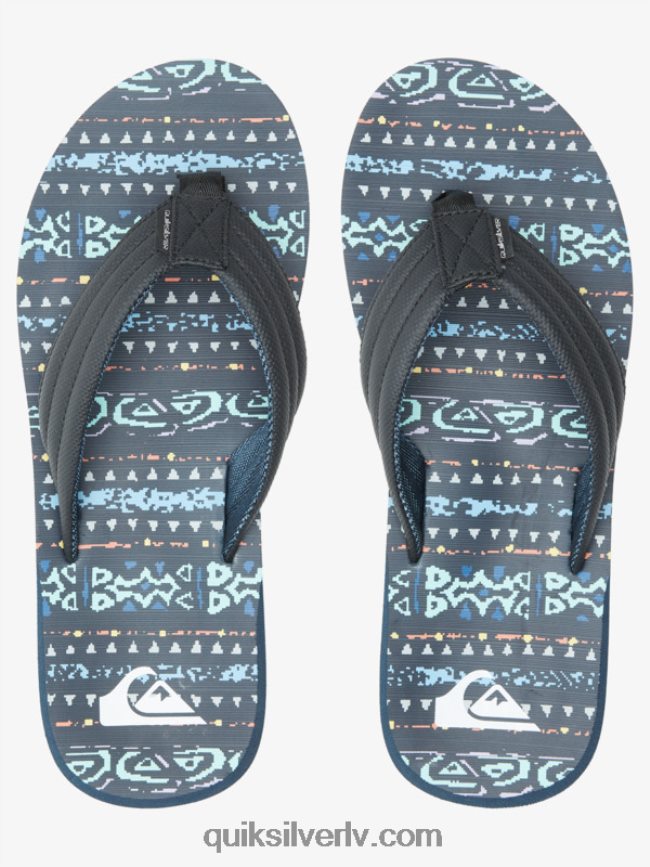 vīriešiem Quiksilver carver print sandales zils/melns 88064R616