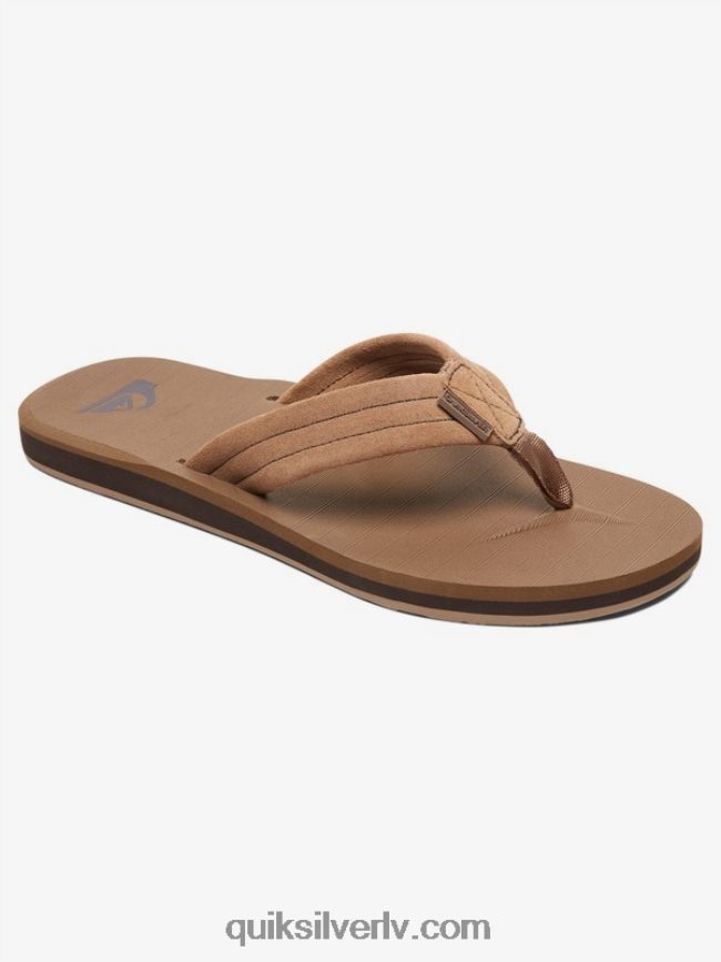 vīriešiem Quiksilver carver zamšādas ādas sandales iedegums - ciets 88064R1633