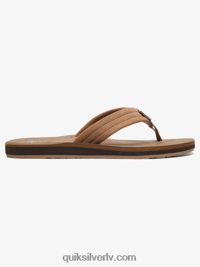 vīriešiem Quiksilver carver zamšādas ādas sandales iedegums - ciets 88064R1633