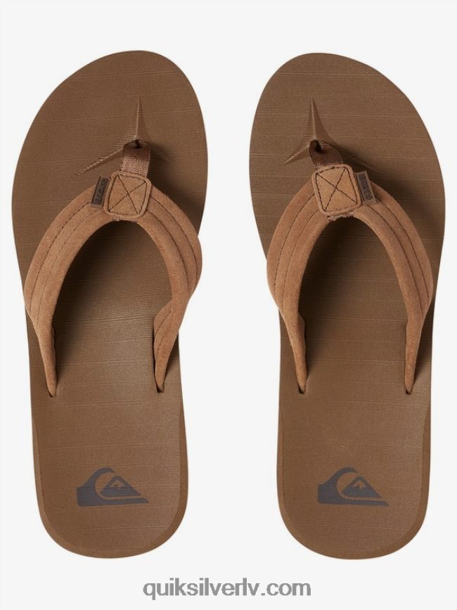 vīriešiem Quiksilver carver zamšādas ādas sandales iedegums - ciets 88064R1633