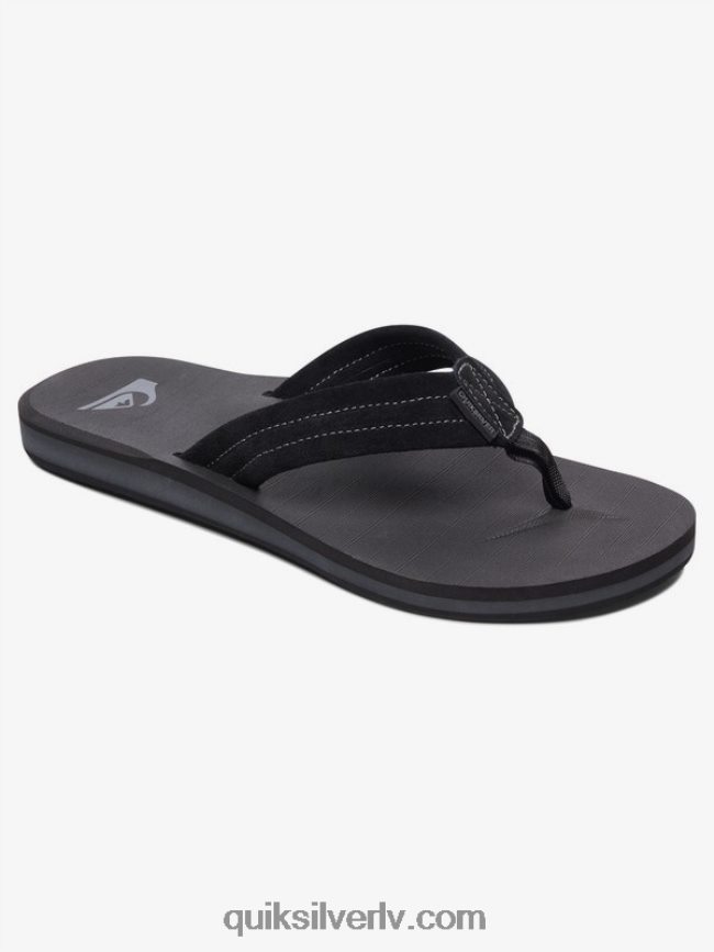vīriešiem Quiksilver carver zamšādas ādas sandales vienkrāsains melns 88064R1632
