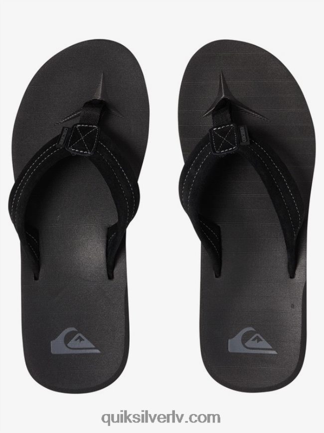 vīriešiem Quiksilver carver zamšādas ādas sandales vienkrāsains melns 88064R1632