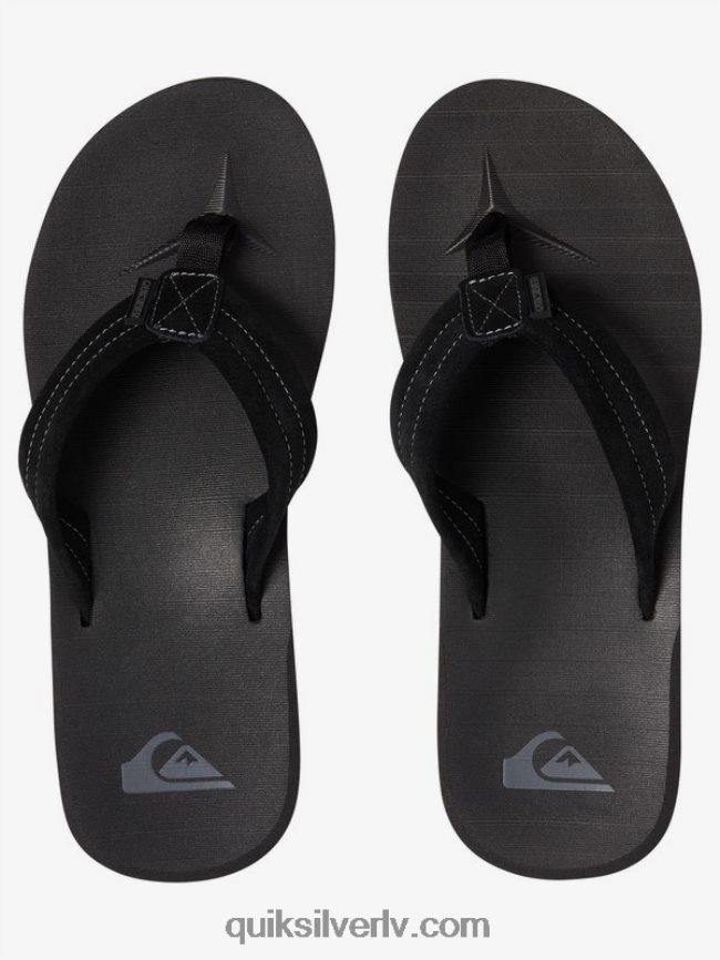 vīriešiem Quiksilver carver zamšādas ādas sandales vienkrāsains melns 88064R1632