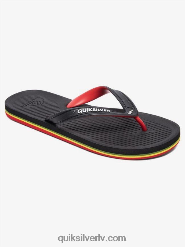 vīriešiem Quiksilver haleiwa flip-flops melns/sarkans/zaļš 88064R1649