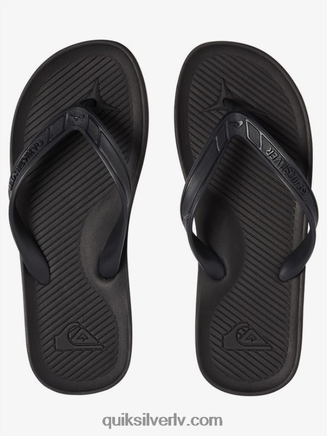 vīriešiem Quiksilver haleiwa flip-flops vienkrāsains melns 88064R1650
