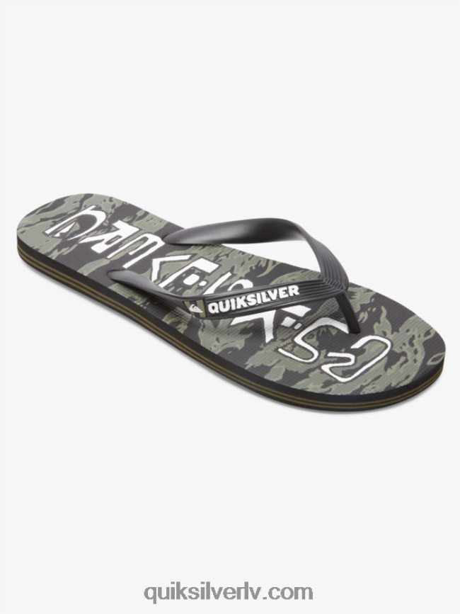 vīriešiem Quiksilver molokai acid drop flip-flops melns/zaļš 88064R1776