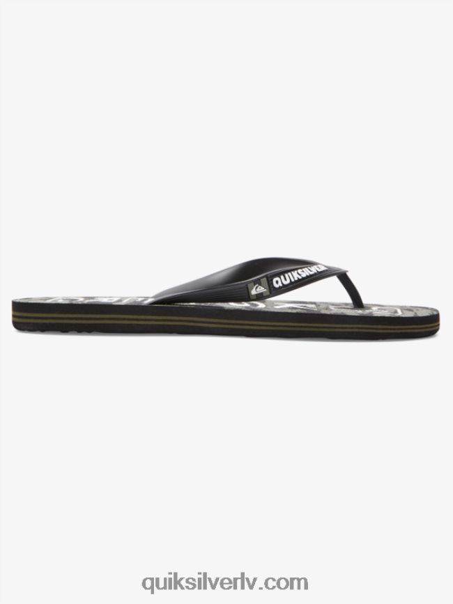 vīriešiem Quiksilver molokai acid drop flip-flops melns/zaļš 88064R1776