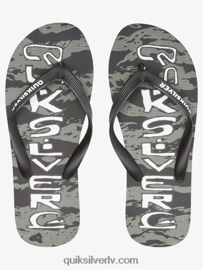 vīriešiem Quiksilver molokai acid drop flip-flops melns/zaļš 88064R1776