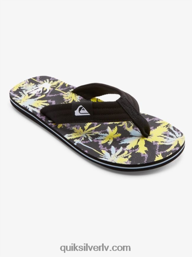 vīriešiem Quiksilver molokai layback sandales melns/dzeltens 88064R1833