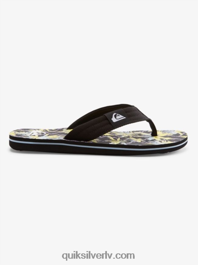 vīriešiem Quiksilver molokai layback sandales melns/dzeltens 88064R1833