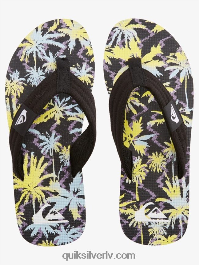 vīriešiem Quiksilver molokai layback sandales melns/dzeltens 88064R1833