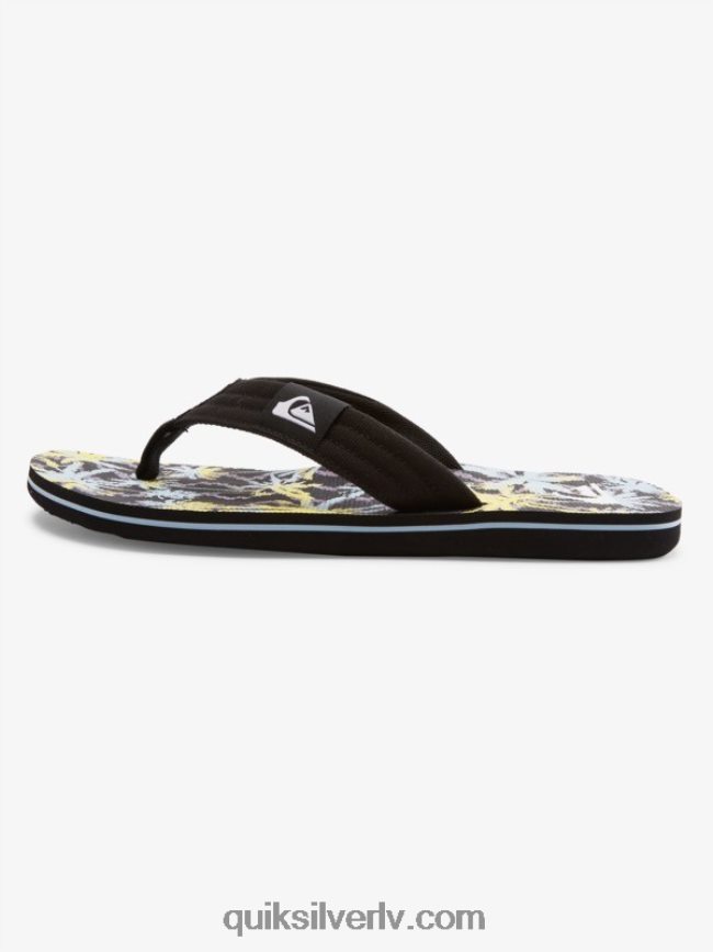 vīriešiem Quiksilver molokai layback sandales melns/dzeltens 88064R1833