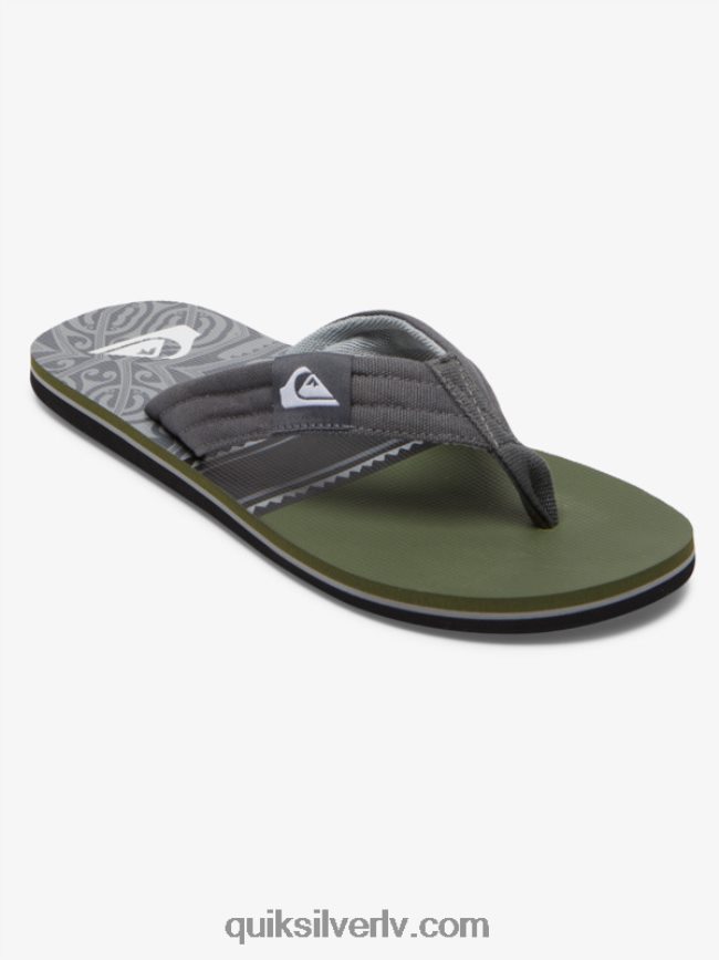 vīriešiem Quiksilver molokai layback sandales melns/zaļš/pelēks 88064R499