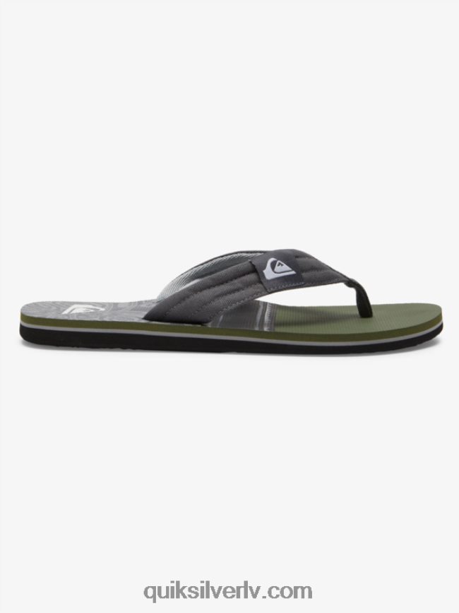 vīriešiem Quiksilver molokai layback sandales melns/zaļš/pelēks 88064R499