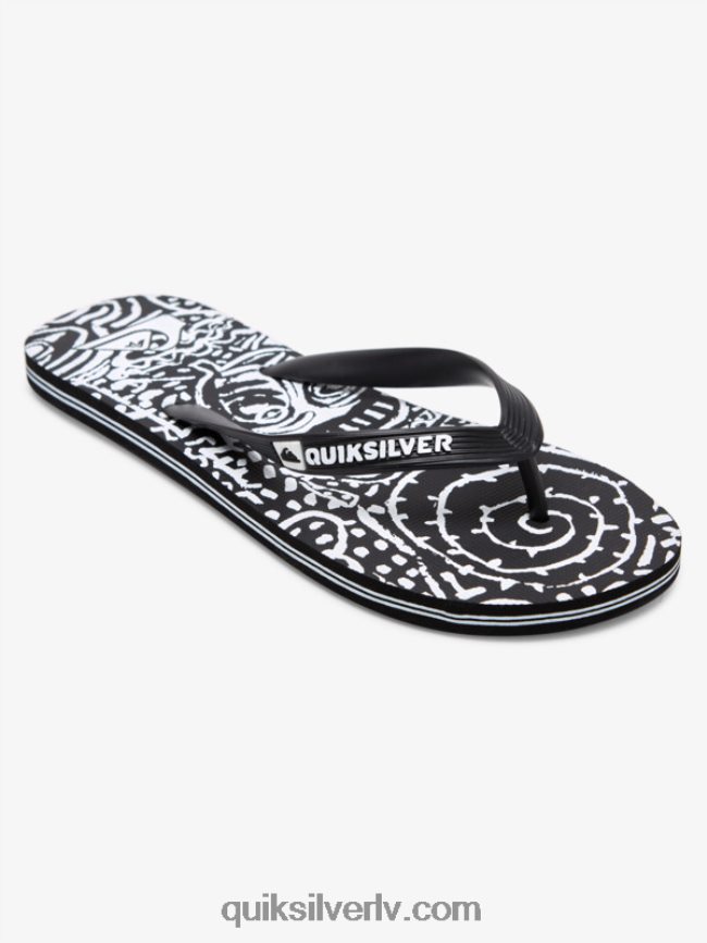 vīriešiem Quiksilver molokai mākslas flip-flops melns balts 88064R525