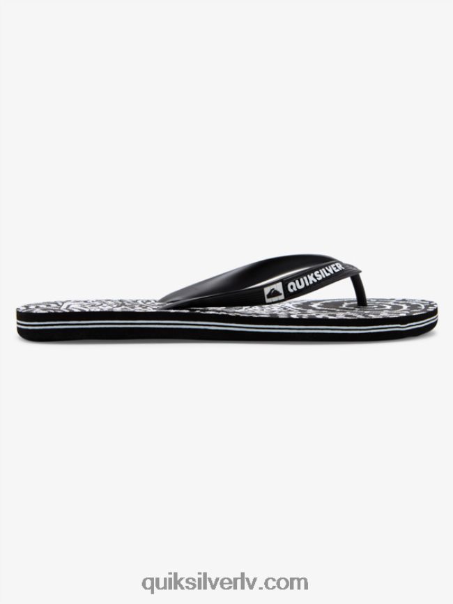 vīriešiem Quiksilver molokai mākslas flip-flops melns balts 88064R525