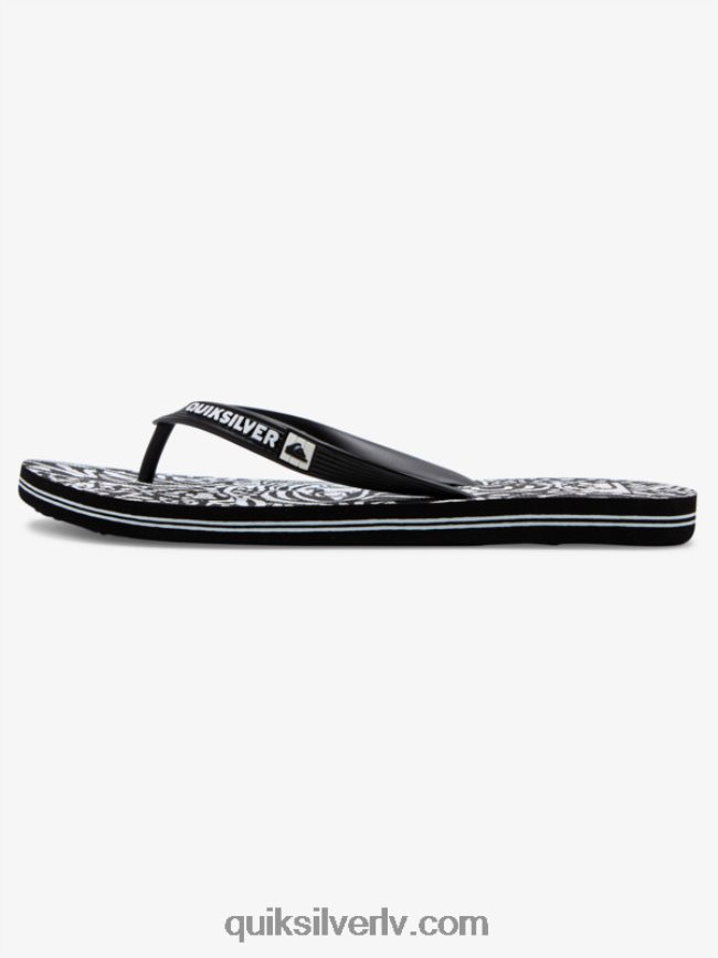 vīriešiem Quiksilver molokai mākslas flip-flops melns balts 88064R525