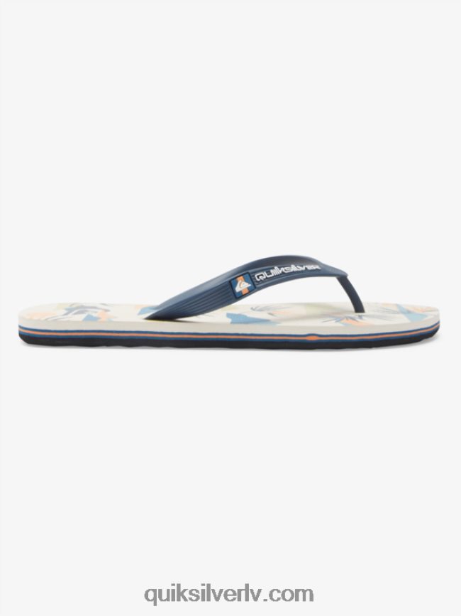 vīriešiem Quiksilver molokai mākslas flip-flops melns/balts/zils 88064R515