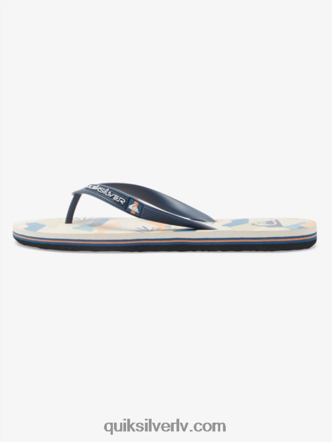 vīriešiem Quiksilver molokai mākslas flip-flops melns/balts/zils 88064R515