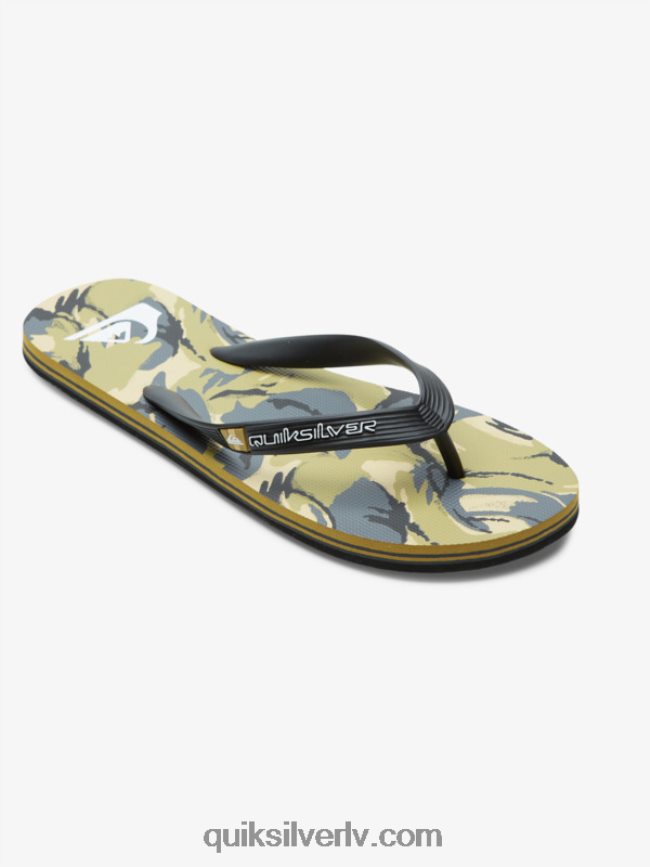 vīriešiem Quiksilver molokai mākslas flip-flops melns/pelēks/brūns 88064R522