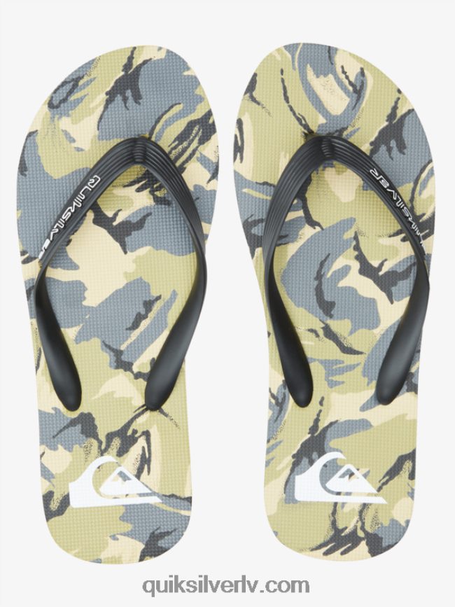 vīriešiem Quiksilver molokai mākslas flip-flops melns/pelēks/brūns 88064R522