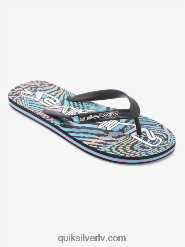 vīriešiem Quiksilver molokai mākslas flip-flops melns/rozā/zils 88064R514