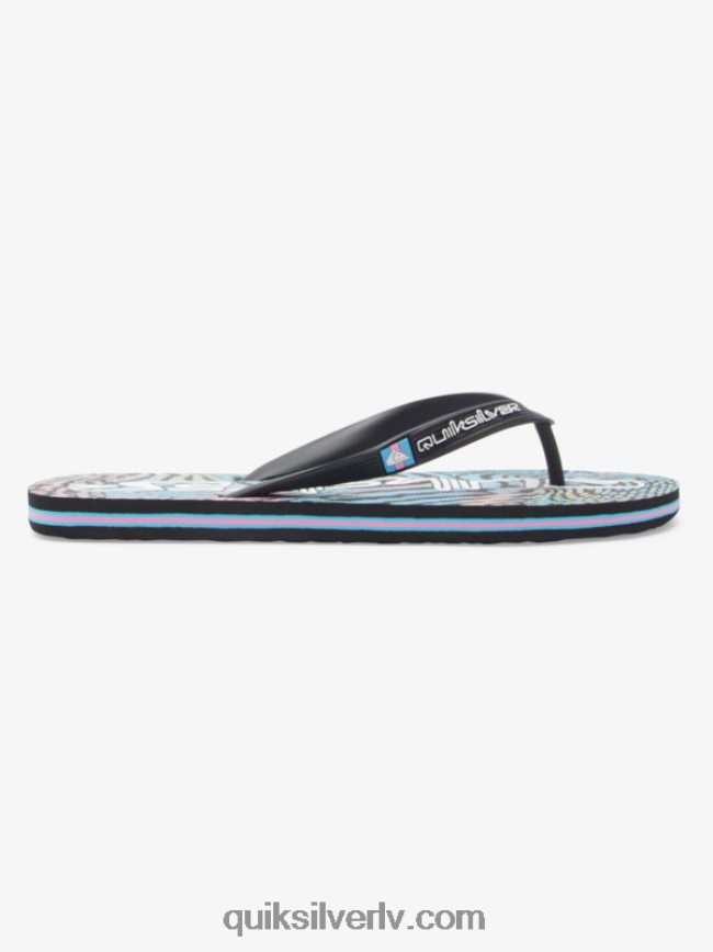 vīriešiem Quiksilver molokai mākslas flip-flops melns/rozā/zils 88064R514