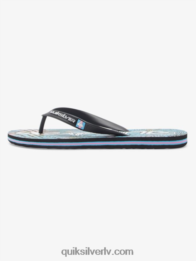 vīriešiem Quiksilver molokai mākslas flip-flops melns/rozā/zils 88064R514