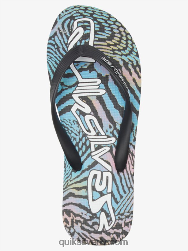vīriešiem Quiksilver molokai mākslas flip-flops melns/rozā/zils 88064R514