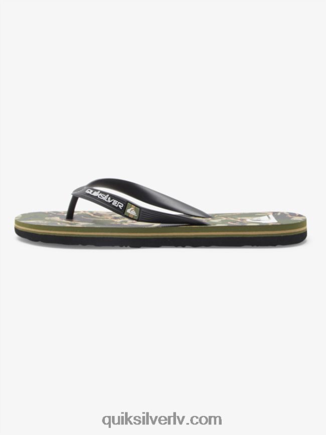 vīriešiem Quiksilver molokai mākslas flip-flops melns/zaļš 88064R516