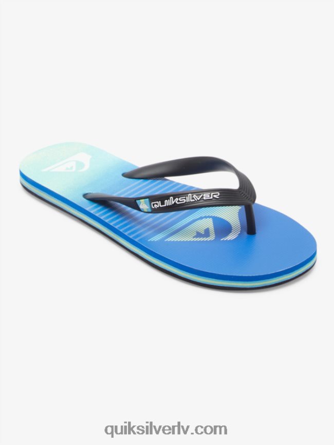 vīriešiem Quiksilver molokai mākslas flip-flops melns/zaļš/zils 88064R518