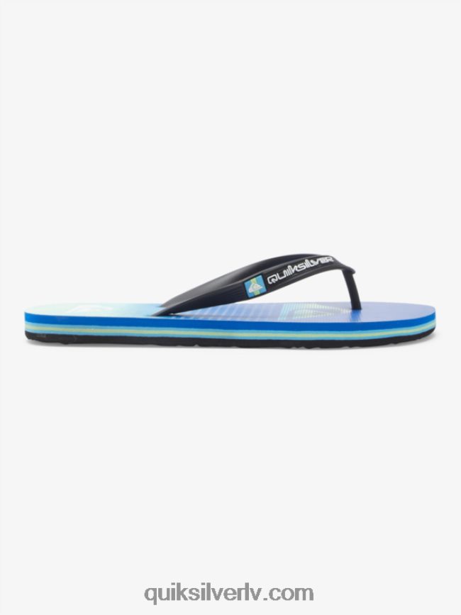 vīriešiem Quiksilver molokai mākslas flip-flops melns/zaļš/zils 88064R518
