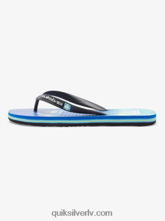 vīriešiem Quiksilver molokai mākslas flip-flops melns/zaļš/zils 88064R518